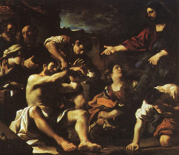  Giovanni Francesco  Guercino The Raising of Lazarus Spain oil painting art
